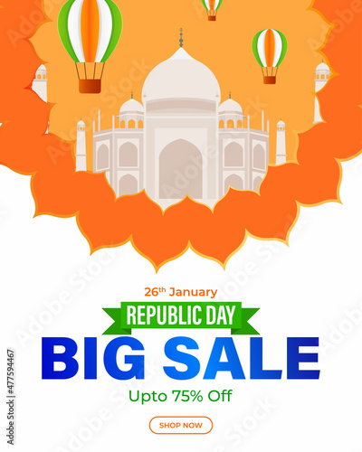 vector illustrations for Indian republic day sale banner