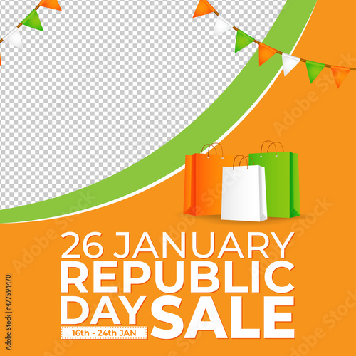 vector illustrations for Indian republic day sale banner