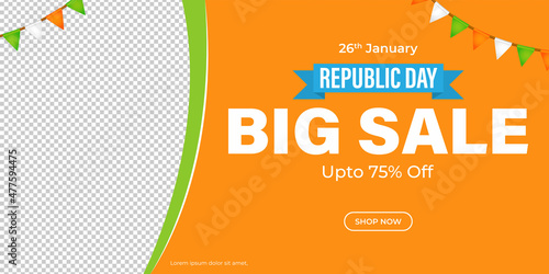 vector illustrations for Indian republic day sale banner
