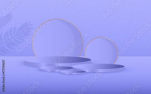 Purple leaf gold podium product display premium free