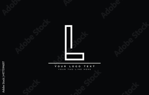 Initial L letter logo design with black background
