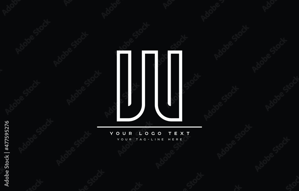 Initial W letter logo design with black background Initial W letter logo design with black background