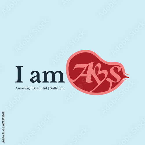 Abs uterus letter logo vector, Perfect to use for the disabled community, Amniotic Band Syndrome or ABS.