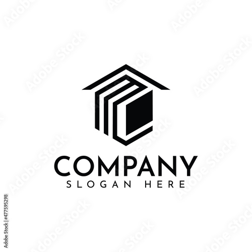 House M or MC letter logo vector, suitable for construction, architecture, real estate and Mortgage.
