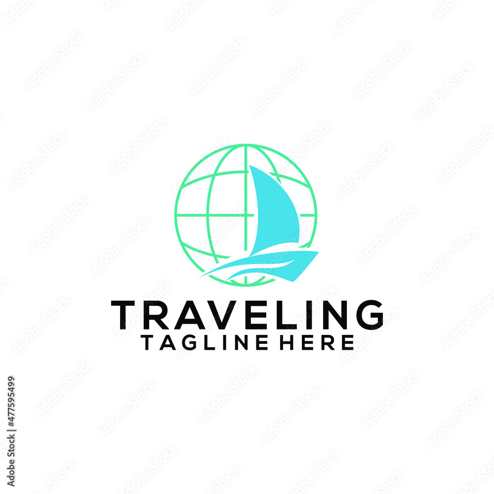 Travel Logo Design Concept Vector Isolated in White Background Travel Logo Design Concept Vector Isolated in White Background