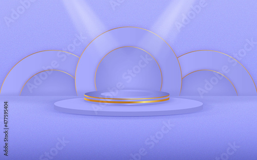 Purple leaf luxury gold podium product display premium free