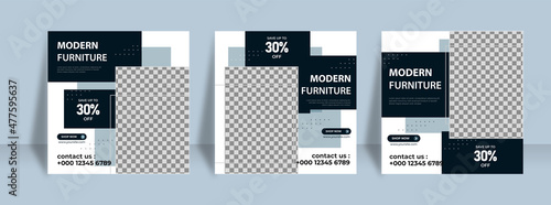 Minimalist modern furniture for sale social media post template