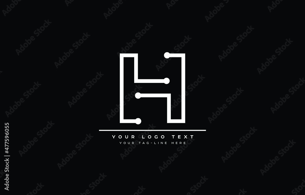 Initial H letter logo design with black background Initial H letter logo design with black background
