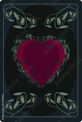 Obraz na płótnie valentine poster with heart, gothic style w salonie