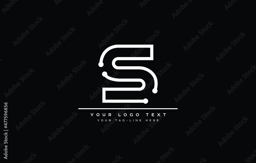 Initial S letter logo design with black background Initial S letter logo design with black background