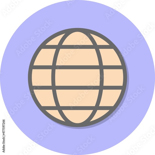 Globalization Line Filled Circle Vector Icon Design