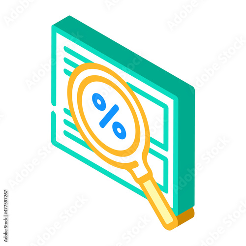 search for discounts isometric icon vector. search for discounts sign. isolated symbol illustration