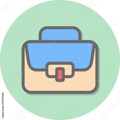 Breifcase Line Filled Circle Vector Icon Design photo