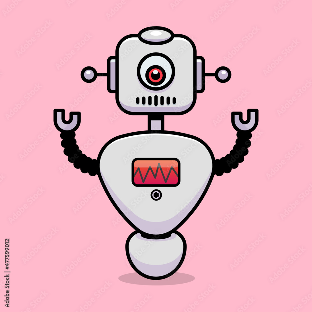 Fototapeta premium Robot Flat Design Vector Illustration 