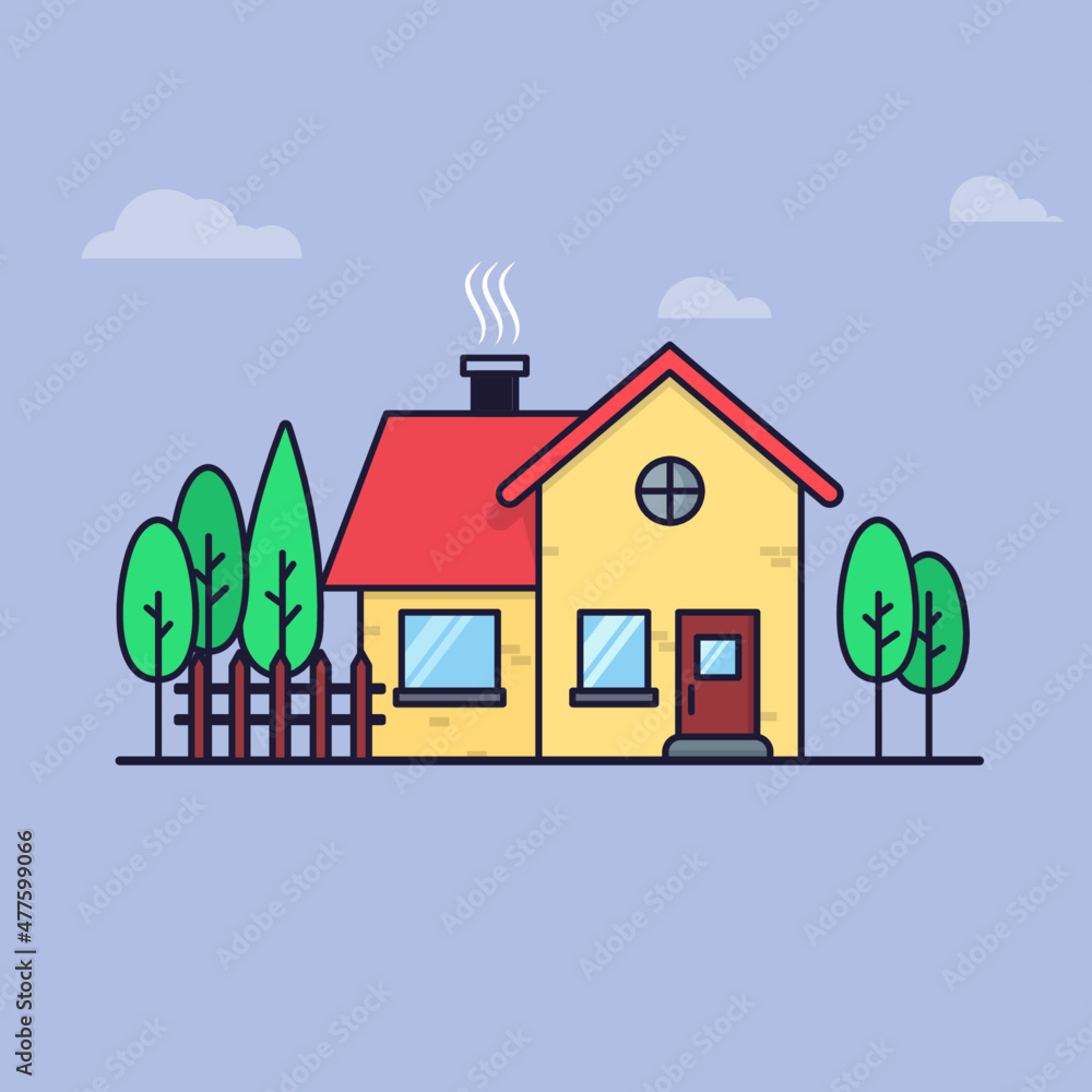 Home Flat Design Vector Illustration Home Flat Design Vector Illustration