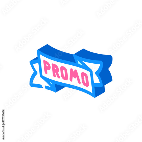 ribbon promo isometric icon vector. ribbon promo sign. isolated symbol illustration