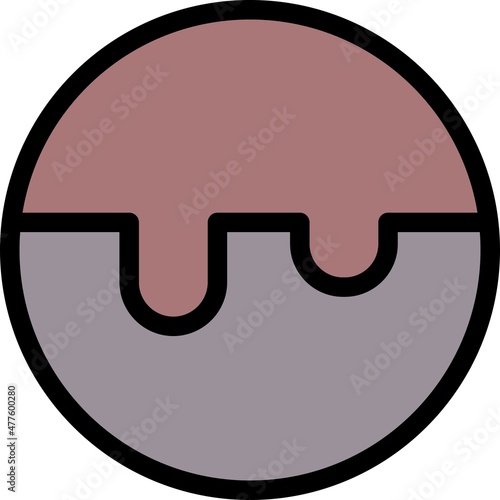 Choco Ball Line Filled Vector Icon Design