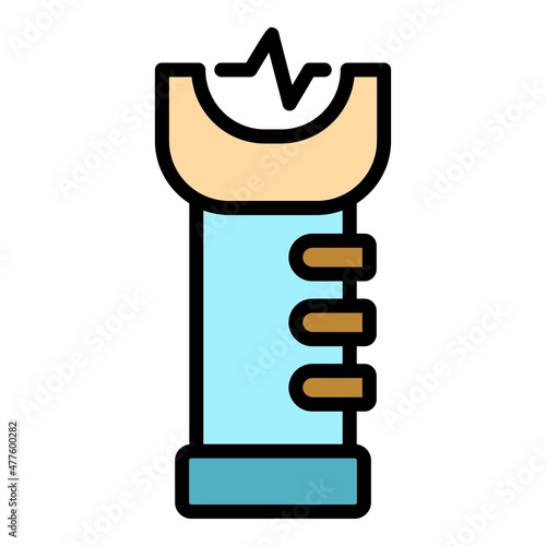 Taser life icon. Outline taser life vector icon color flat isolated