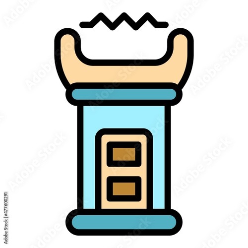 Taser stun icon. Outline taser stun vector icon color flat isolated