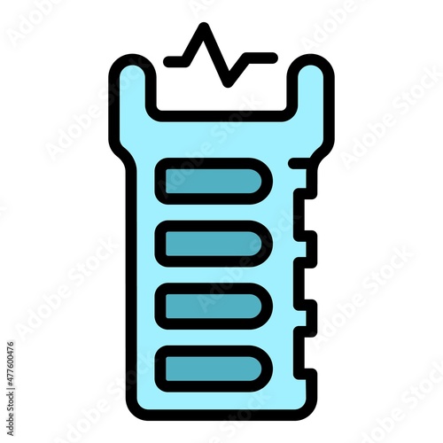 Taser defence icon. Outline taser defence vector icon color flat isolated
