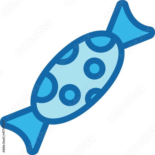  Candy Line Filled Blue Vector Icon Design