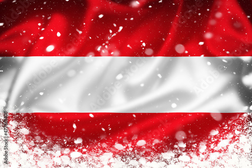 Austria flag snow foreground winter illustration