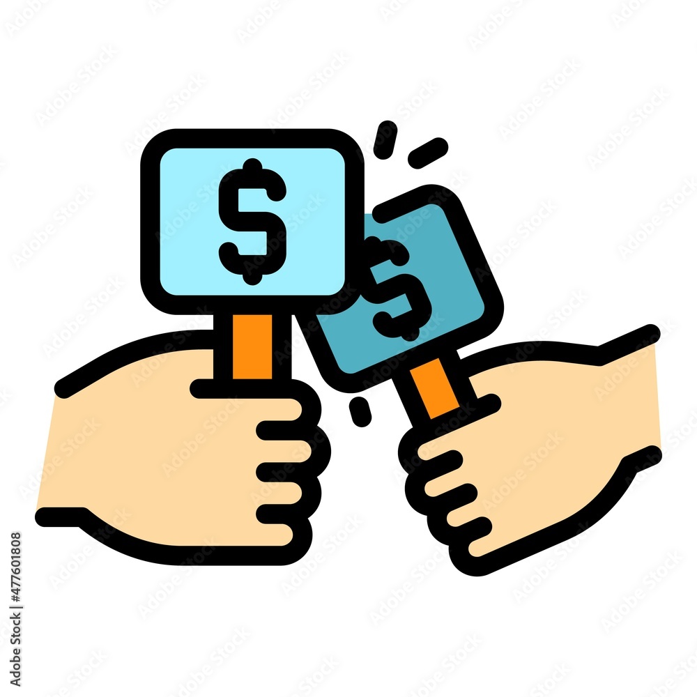 Auction bidding icon. Outline auction bidding vector icon color flat isolated Auction bidding icon. Outline auction bidding vector icon color flat isolated