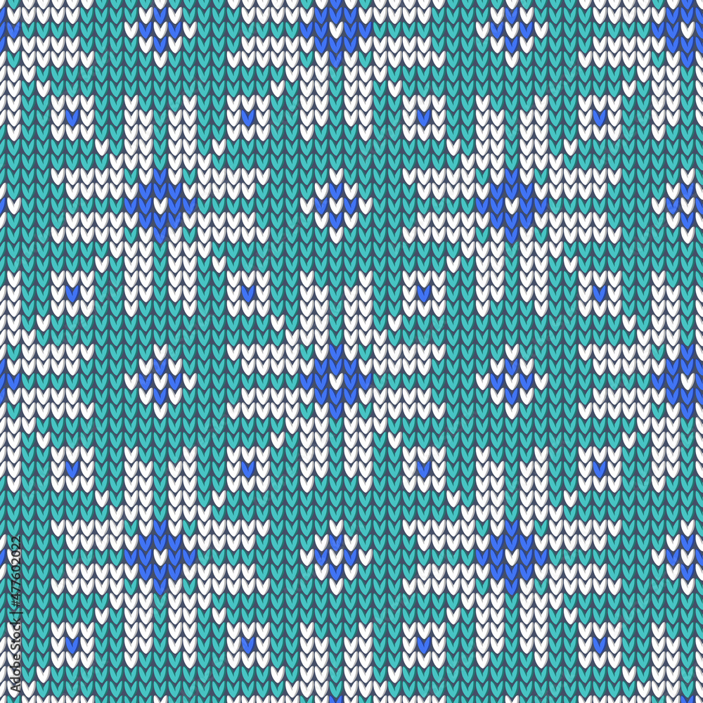 Seamless Pattern of Knitted Snowflakes. Seamless Pattern of Knitted Snowflakes.