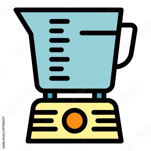 Food mixer icon. Outline food mixer vector icon color flat isolated