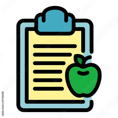 Sport nutrition diet icon. Outline sport nutrition diet vector icon color flat isolated