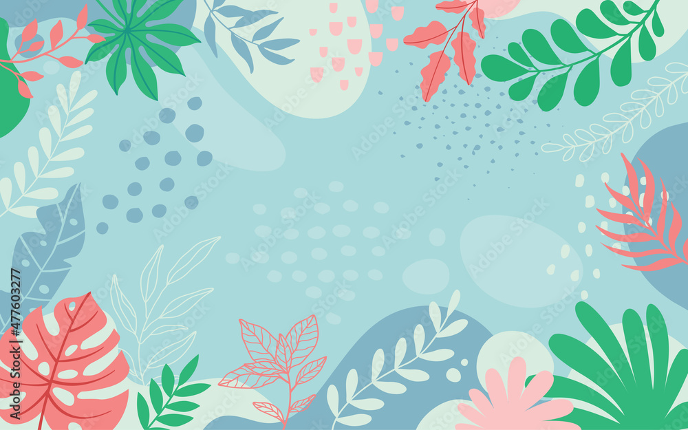 Design banner frame flower Spring background with beautiful. flower background for design. Colorful background with tropical plants. Design banner frame flower Spring background with beautiful. flower background for design. Colorful background with tropical plants.