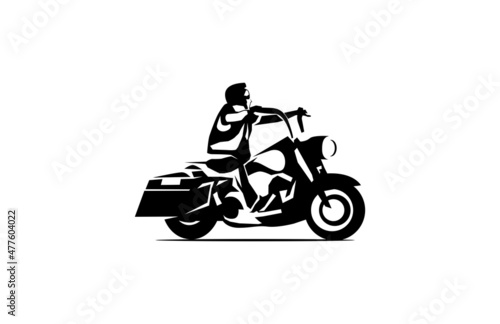 Rider Vintage Motorbike Minimalist Illustrative