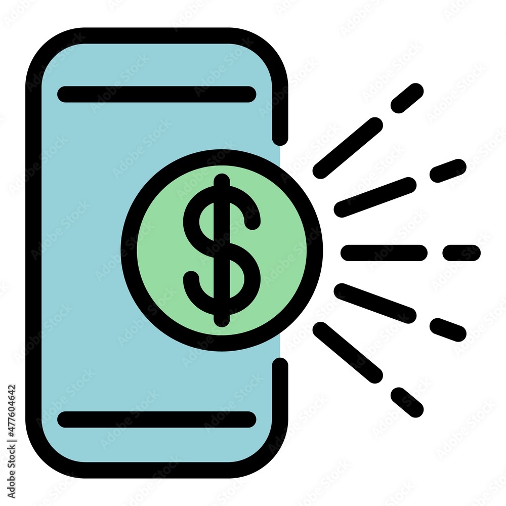 Digital payment icon. Outline digital payment vector icon color flat isolated Digital payment icon. Outline digital payment vector icon color flat isolated