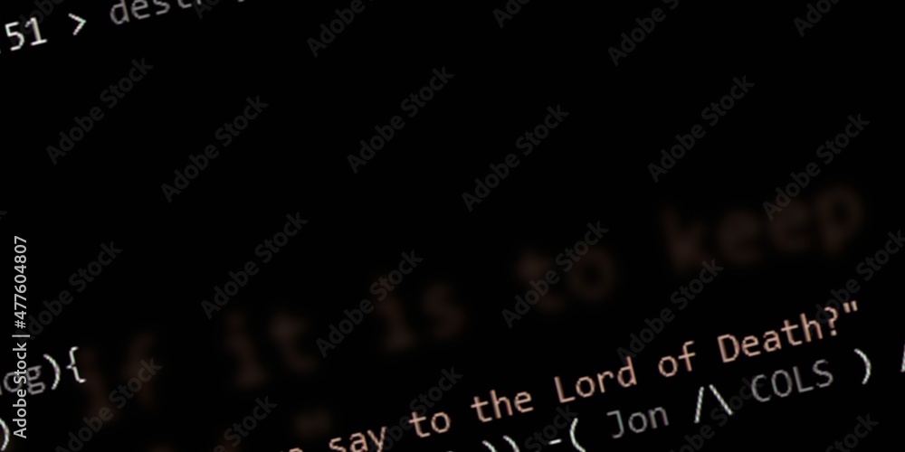 Computer script code. Programming screen of software developer. Program code background. Modern technology backdrop for advertisements. - obrazy, fototapety, plakaty 