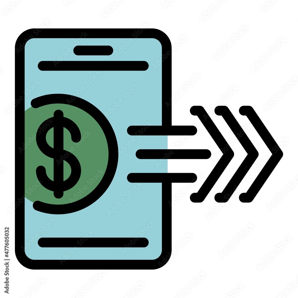 Mobile transfer icon. Outline mobile transfer vector icon color flat isolated Mobile transfer icon. Outline mobile transfer vector icon color flat isolated