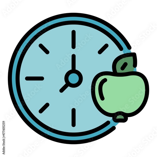 Fast apple pie icon. Outline fast apple pie vector icon color flat isolated