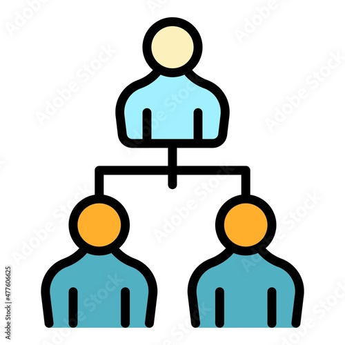 Mentor group icon. Outline mentor group vector icon color flat isolated