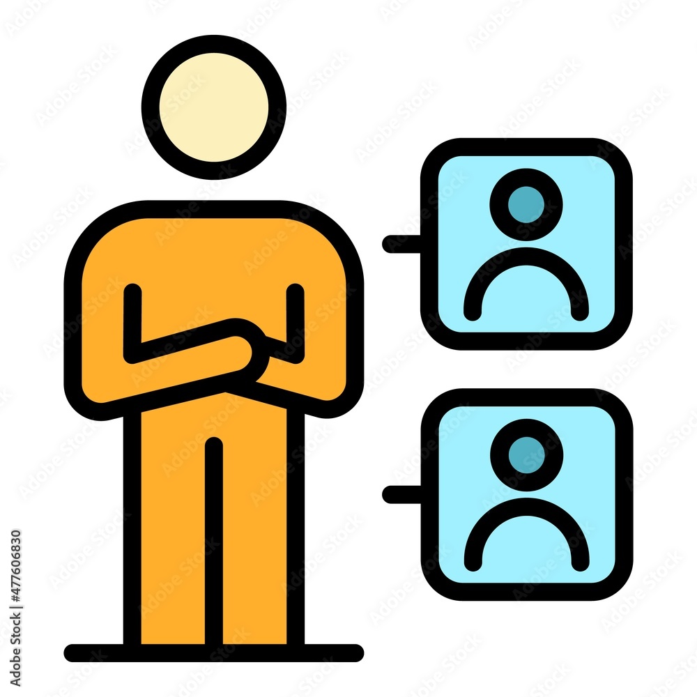 Mentor skill icon. Outline mentor skill vector icon color flat isolated Mentor skill icon. Outline mentor skill vector icon color flat isolated