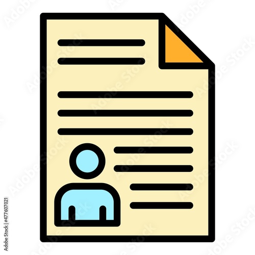 Mentor cv icon. Outline mentor cv vector icon color flat isolated