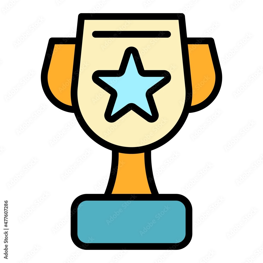 Mentor win cup icon. Outline mentor win cup vector icon color flat isolated Mentor win cup icon. Outline mentor win cup vector icon color flat isolated