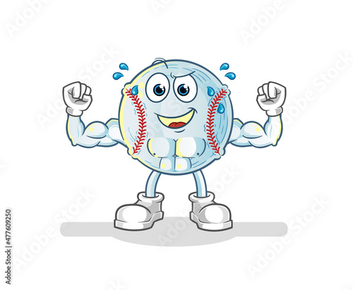 baseball muscular cartoon. cartoon mascot vector