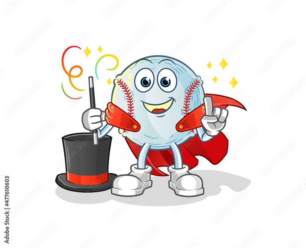 Fototapeta premium baseball magician illustration. character vector