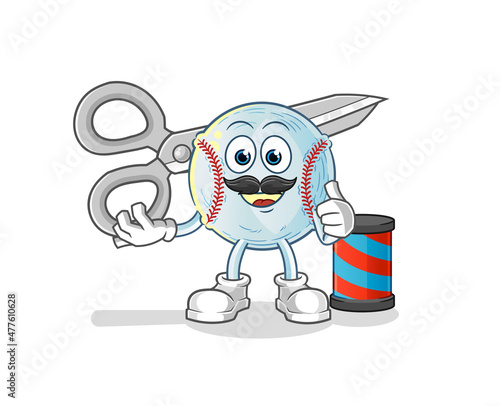 baseball barber cartoon. cartoon mascot vector