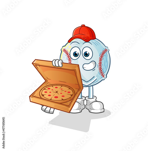 baseball pizza delivery boy vector. cartoon character