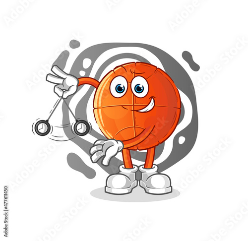 basketball hypnotizing cartoon. cartoon mascot vector