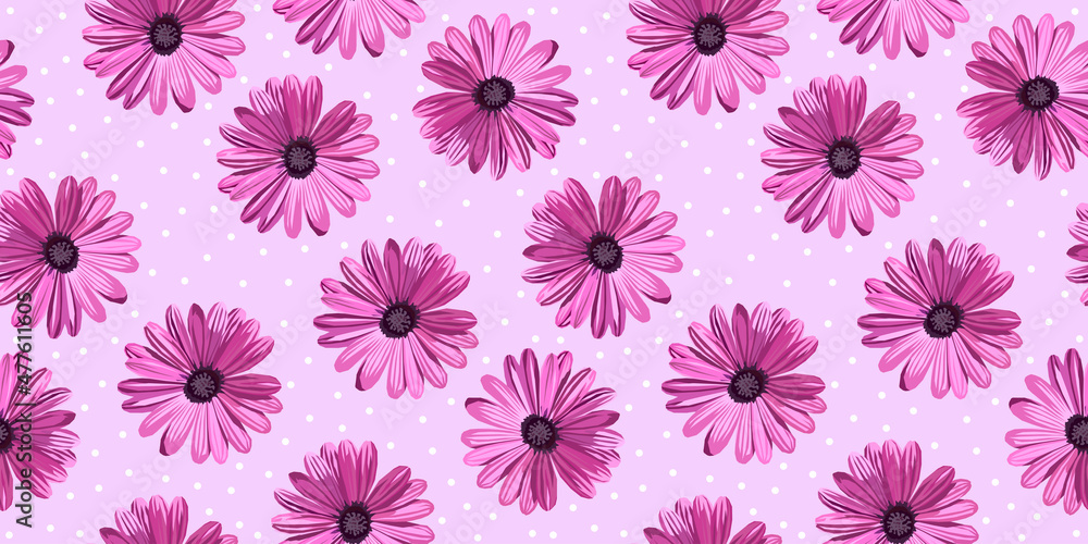 Gerbera flower seamless pattern Gerbera flower seamless pattern
