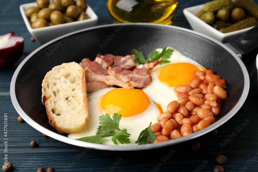 Concept of tasty breakfast on wooden background Concept of tasty breakfast on wooden background