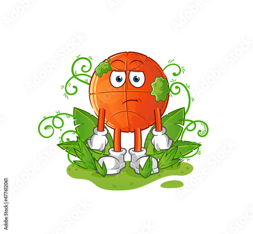 basketball waiting too long mascot. cartoon vector