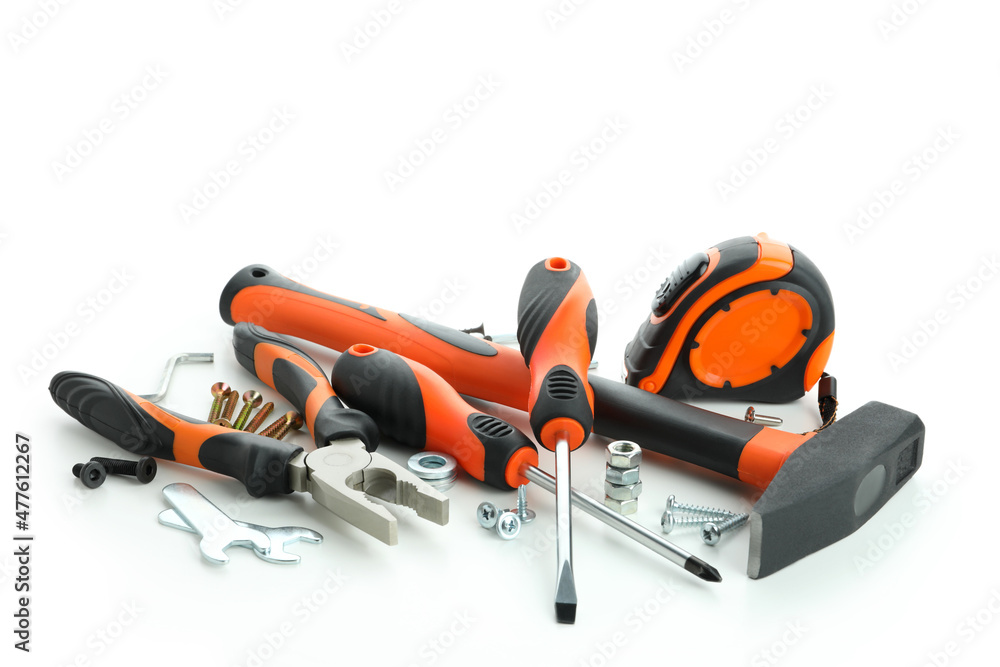 Work tool isolated on white background, close up Work tool isolated on white background, close up