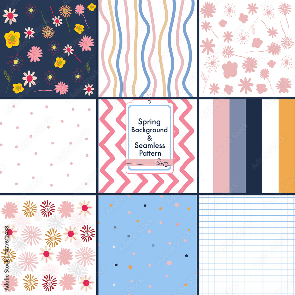 Lovely flowers pattern. Spring time and children textile elements